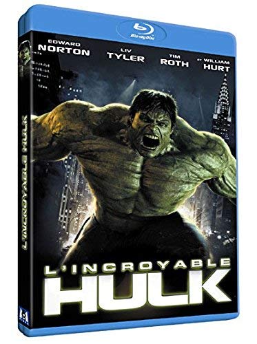 Blu-ray case for "L'Incroyable Hulk" featuring the Hulk in a city scene.