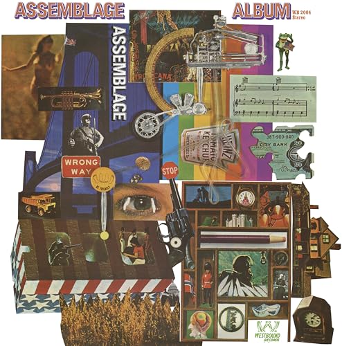 Collage album cover for "Assemblage" featuring diverse vintage imagery.