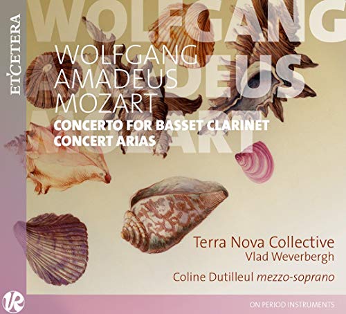 CD cover featuring seashells and text: Mozart, Concerto for Basset Clarinet.