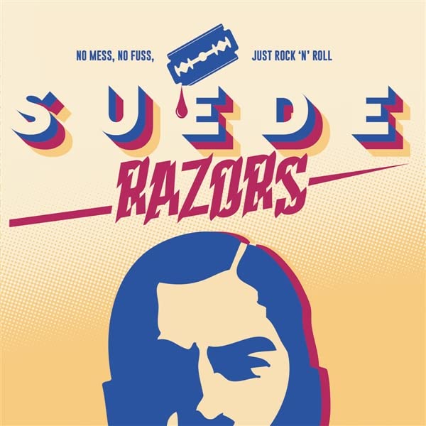 CD cover for Suede Razors, featuring stylized text and a silhouette.