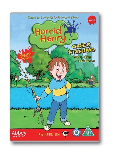 Horrid Henry" DVD cover featuring a boy fishing by a riverbank.