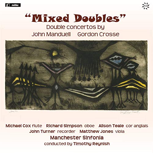 CD cover for "Mixed Doubles" featuring abstract art of stylized trees.