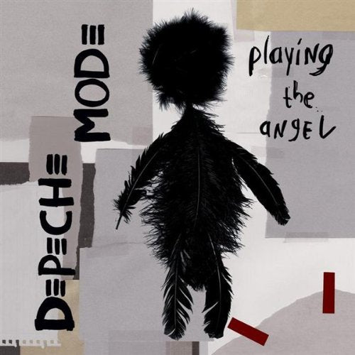 Depeche Mode album cover: a dark, feathered figure on a textured background.