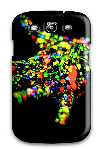 Galaxy S3 case with a colorful, abstract paint splatter design.