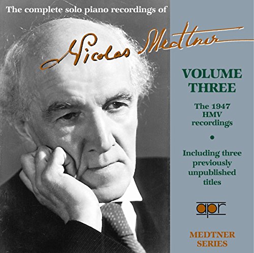 CD cover featuring a portrait of composer Nicolas Medtner in grayscale.