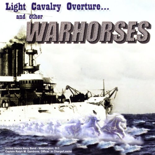 US Navy Band CD cover with a warship and galloping horses.