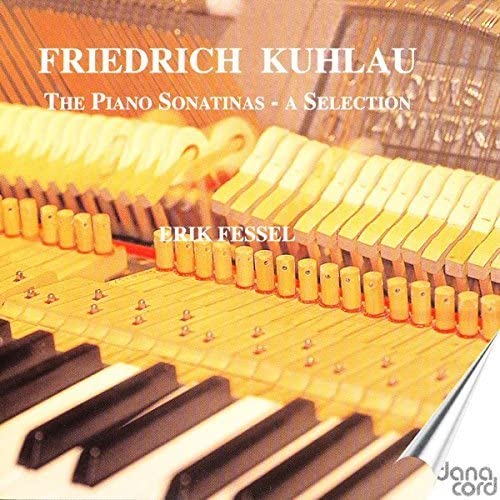 CD cover featuring a close-up of piano keys and text: “Friedrich Kuhlau”.