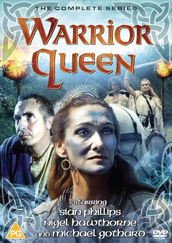 DVD cover for “Warrior Queen” featuring historical figures and Celtic designs.