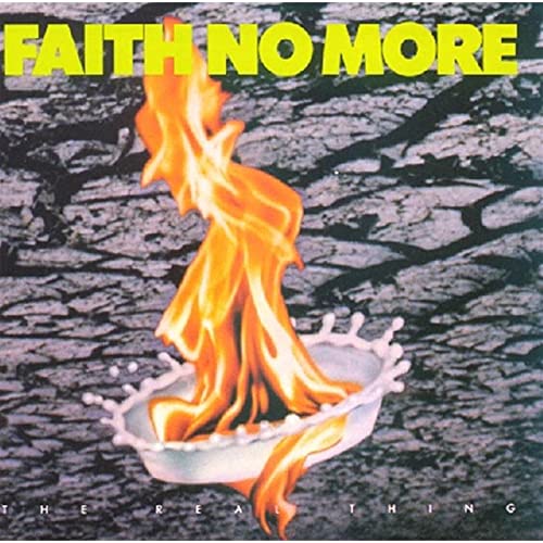 CD cover for Faith No More’s “The Real Thing” featuring flames.