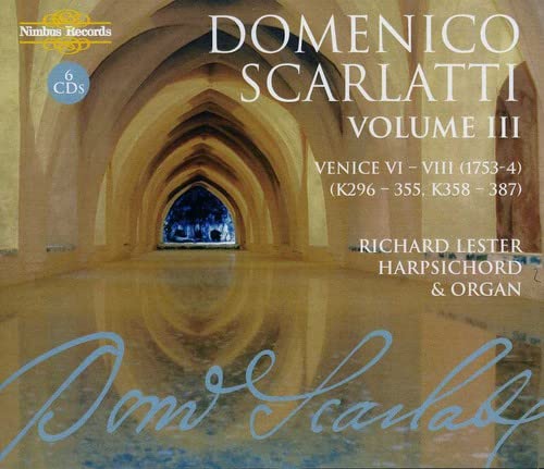 CD cover for Domenico Scarlatti sonatas, Volume Three, with arched doorway.