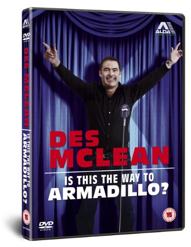 DVD cover featuring comedian Des McLean with arms raised, microphone in hand.