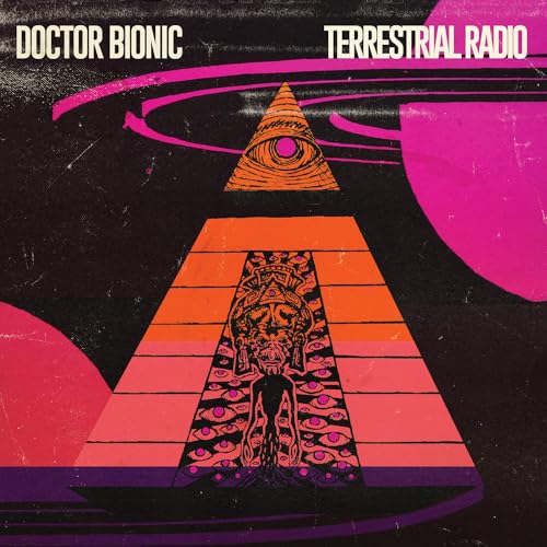 Album cover featuring an orange pyramid with an eye and alien figure against space.
