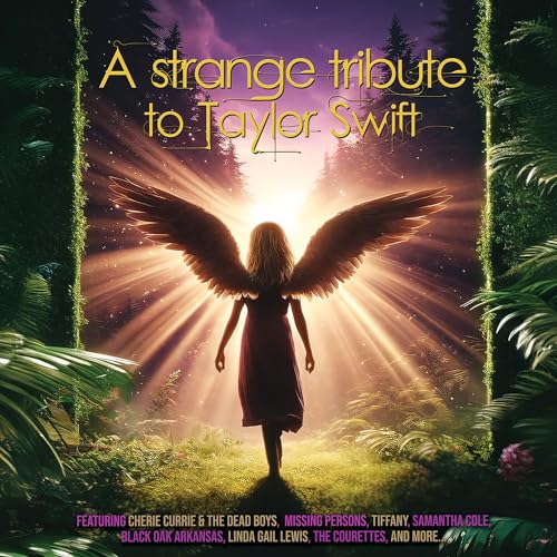 CD cover: figure with wings backlit by a forest and light rays.