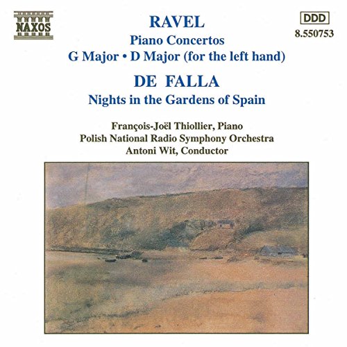 CD cover for classical music by Ravel and De Falla, landscape painting.