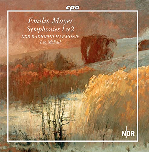 CD cover for Emilie Mayer symphonies, featuring a landscape painting.