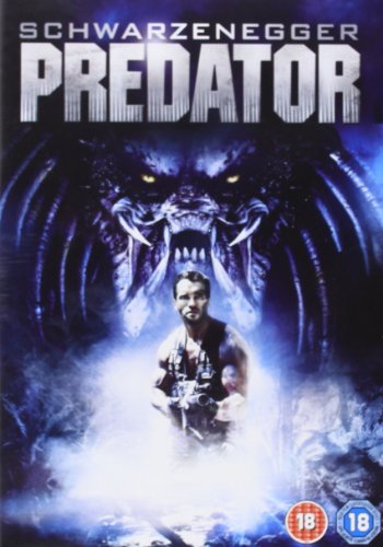 DVD cover featuring Arnold Schwarzenegger in front of a looming Predator creature.