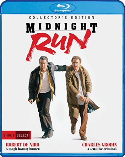 Blu-ray cover for "Midnight Run" featuring Robert De Niro and Charles Grodin.