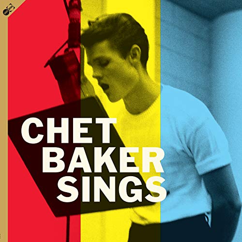 Chet Baker album cover: a portrait split into red, yellow, and blue panels.