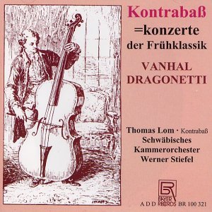CD cover featuring a classical portrait of a double bass player.