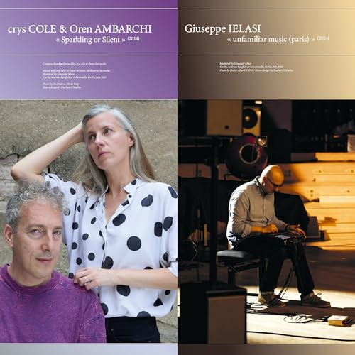 Album cover featuring portraits of musicians Crys Cole, Oren Ambarchi, and Giuseppe Ielasi.