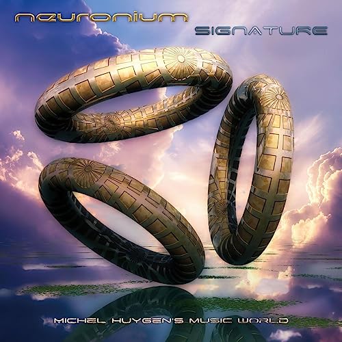 CD cover for Neuronium’s “Signature” featuring golden, looping geometric shapes.