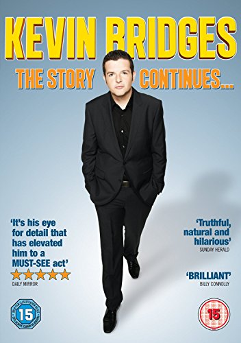DVD cover featuring comedian Kevin Bridges in a dark suit.