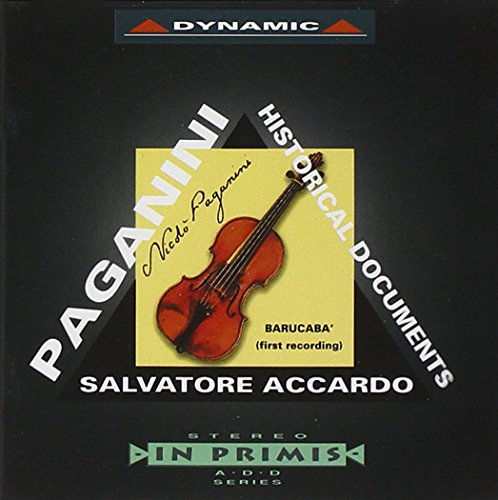 CD cover for Paganini’s “Historical Documents” featuring a violin illustration.