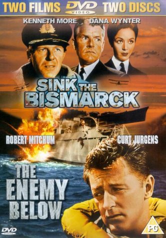 DVD cover for war films "Sink the Bismarck" and "The Enemy Below".