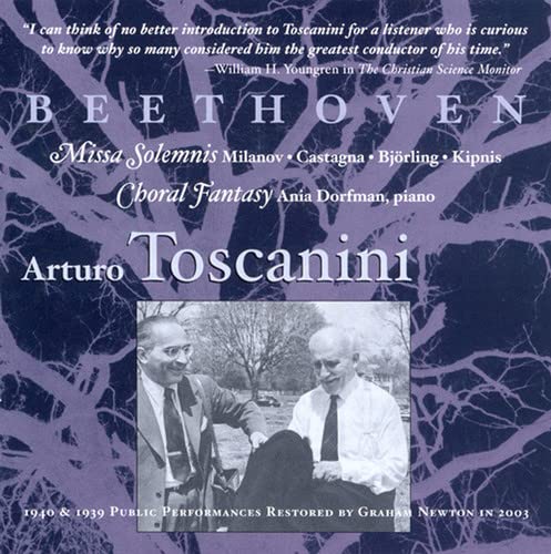 CD cover featuring Beethoven and Arturo Toscanini in a black and white photo.