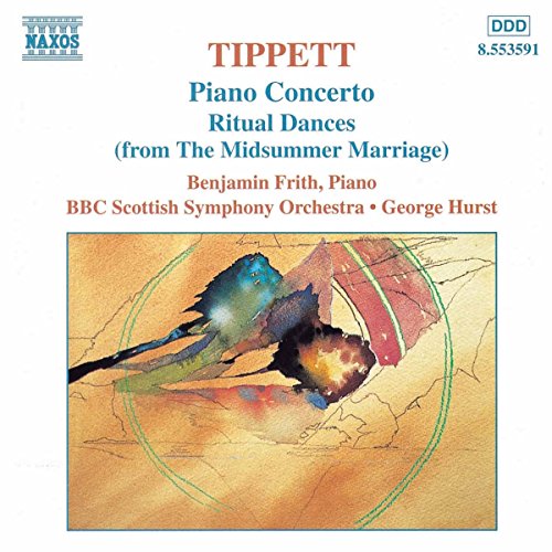 CD cover for Tippett’s Piano Concerto with abstract bird-like imagery.
