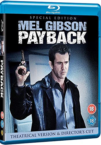 Blu-ray cover for "Payback" featuring Mel Gibson holding a gun.