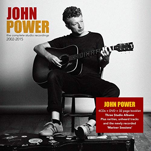 John Power album cover: musician with guitar, black and white photo.