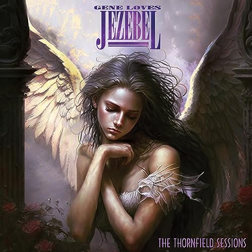 CD cover: winged woman with long hair, moody and atmospheric.