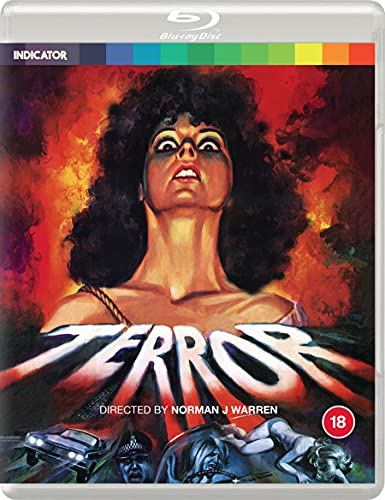 Blu-ray cover for the horror film "Terror" featuring a woman looking upwards.