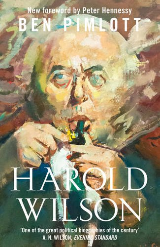 Painted portrait of Harold Wilson, smoking a pipe, book cover.