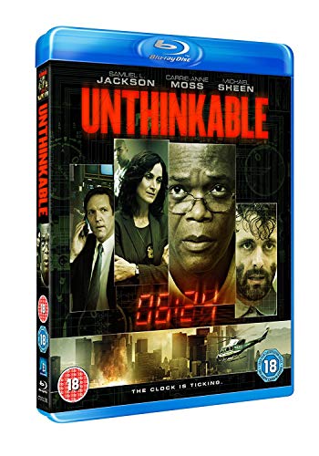 Blu-ray cover for the movie Unthinkable featuring portraits of the lead actors.