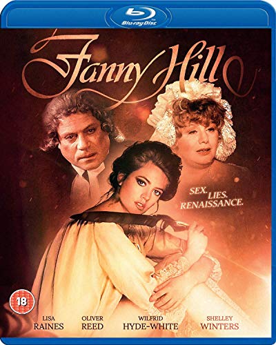 Fanny Hill" Blu-ray cover featuring three actors in period costume.
