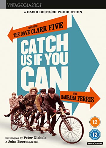 DVD cover for "Catch Us If You Can" featuring a band on a bicycle.