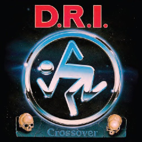 D.R.I. album cover: figure in a circle with skulls below text.