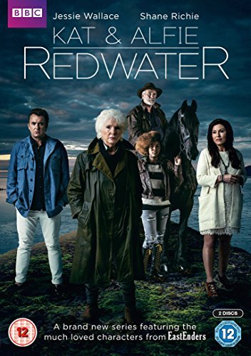 DVD cover showing five cast members standing on a rocky shore with a horse.
