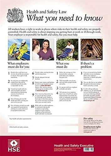 Hse Books A3 - 9780717663699 Health And Safety Law Poster, Laminated A3