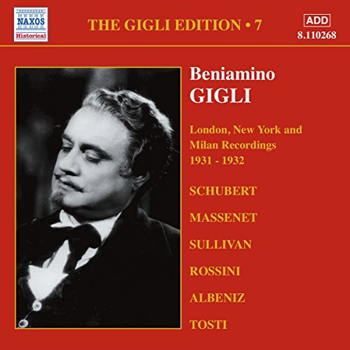 CD cover featuring tenor Beniamino Gigli in a black suit, red background.