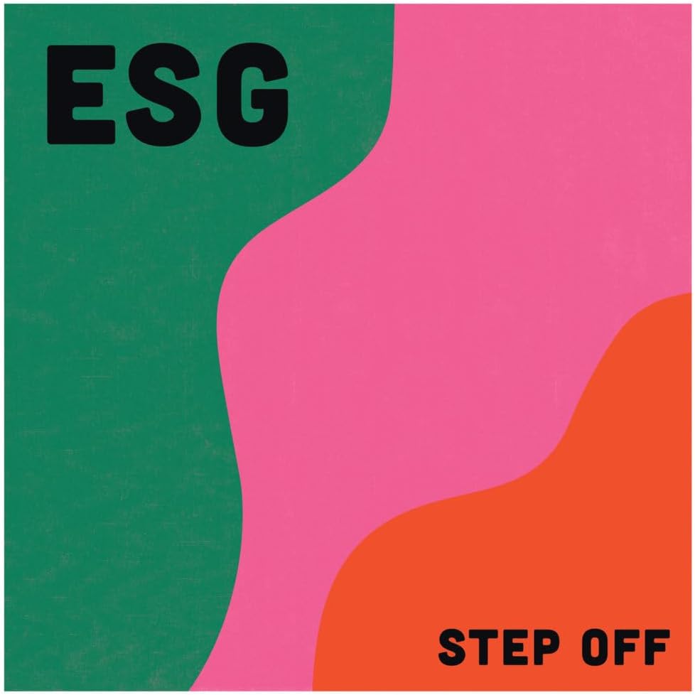 ESG “Step Off” album cover with green and pink wavy design.