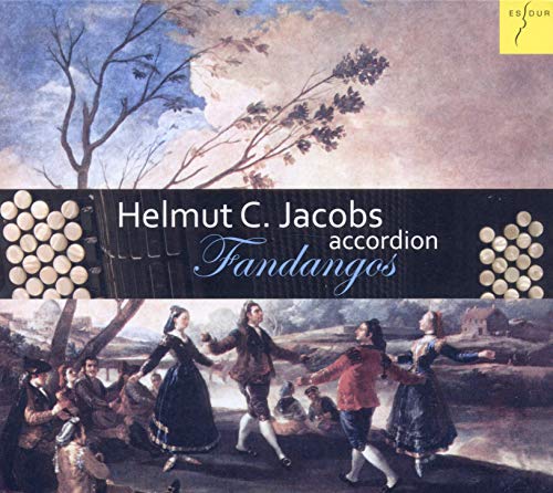 CD cover: painting of dancers, accordion keys, and text “Helmut C. Jacobs Fandangos”.