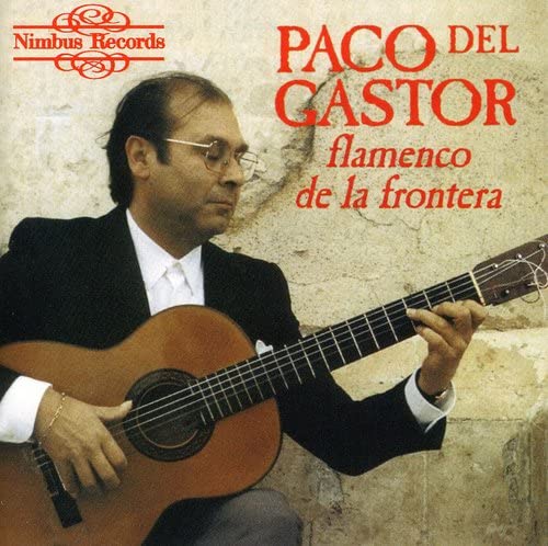 Paco del Gastor portrait with a flamenco guitar, album cover.