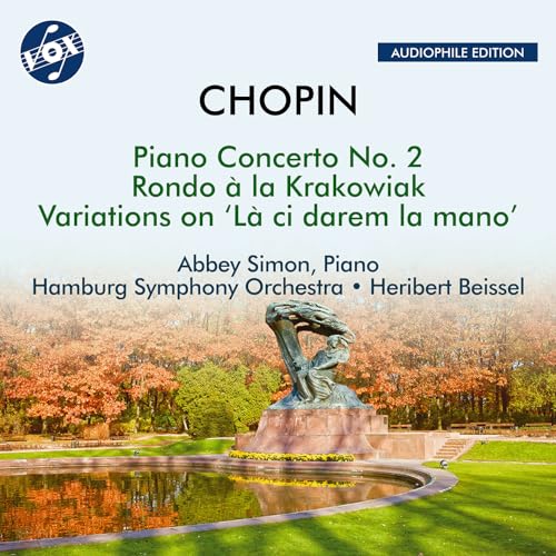 CD cover for Chopin’s Piano Concerto No. 2 with statue image.