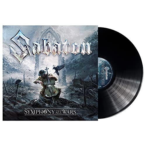 Sabaton vinyl record with war-themed album art and a soldier illustration.