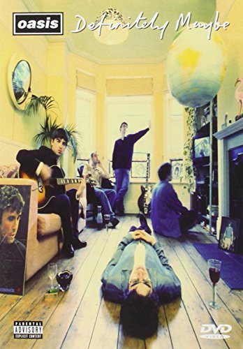 Oasis’ “Definitely Maybe” DVD cover featuring the band in a living room.