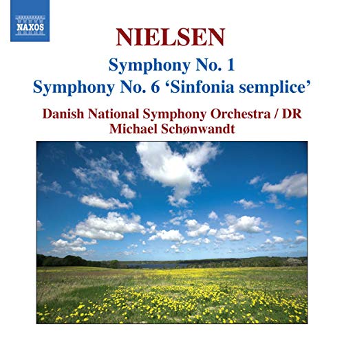 CD cover for Nielsen’s Symphonies No. 1 and 6 with sky landscape.