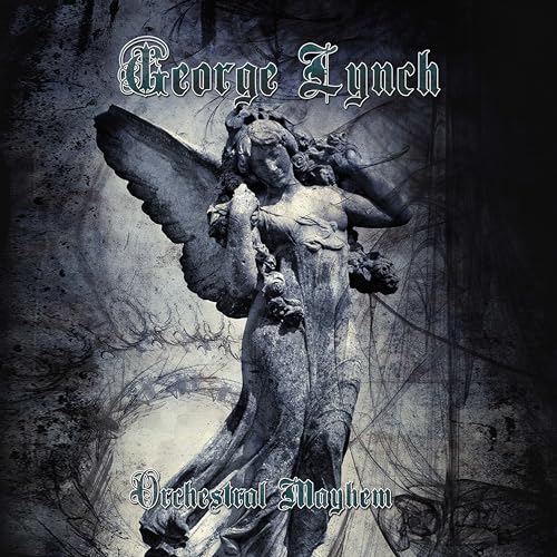 Album cover for George Lynch’s “Orchestral Mayhem” featuring a stone angel.